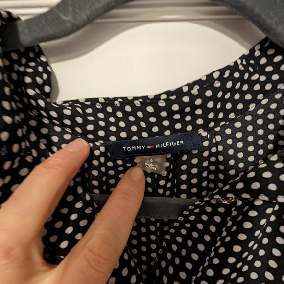 Tommy Hilfiger Baby Doll Black and White Polka Dot Dress -size 6 - Picture 2 of 4